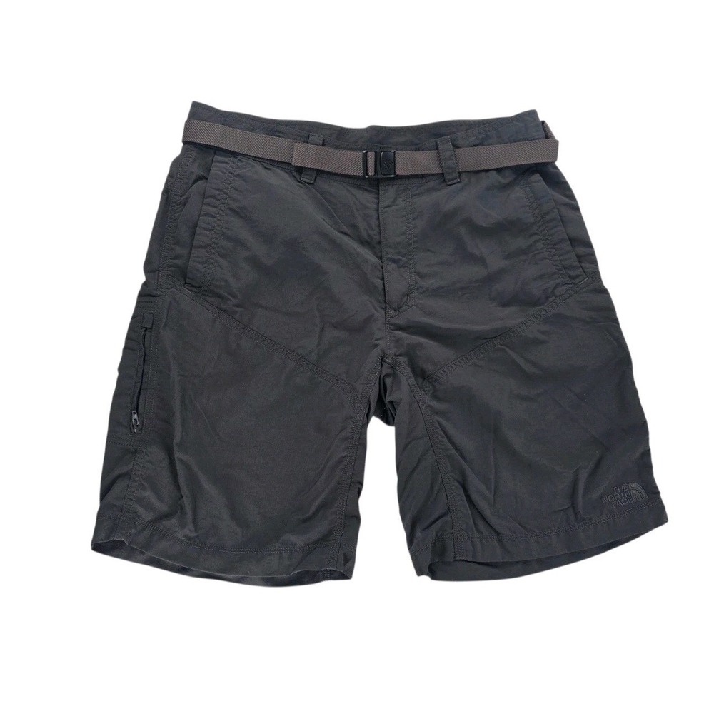 The North Face Hiking 10" Shorts Mens 34 Paramount Peak II Gray Belted Cargo